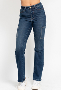 Judy Blue High Waist Bootcut Cargo Jeans