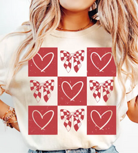 Red Hearts & Bows Graphic Tee | Tshirt Bar