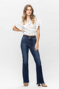 Judy Blue Frayed Hem Bootcut Jeans ONLINE EXCLUSIVE