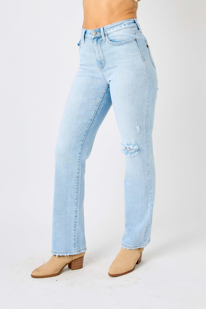 Judy Blue Full Size High Waist Distressed Straight Jeans ONLINE EXCLUSIVE