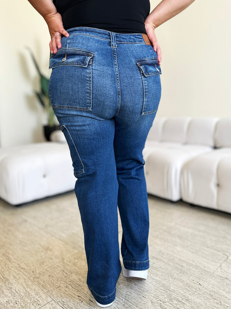 Judy Blue Full Size High Waist Straight Cargo Jeans ONLINE EXCLUSIVE