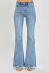 Risen High Rise Frayed Hem Flare Jeans ONLINE EXCLUSIVE