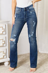 Judy Blue Full Size Mid Rise Hand Sand & Destroy Bootcut Jeans ONLINE EXCLUSIVE