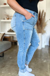 Judy Blue Distressed Straight Jeans with Patch Pockets ONLINE EXCLUSIVE