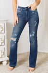 Judy Blue Full Size Mid Rise Hand Sand & Destroy Bootcut Jeans ONLINE EXCLUSIVE