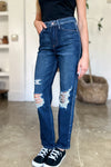 Judy Blue High Waist Rigid Magic Heavy Destroy Straight Jeans ONLINE EXCLUSIVE