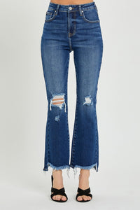 RISEN High Rise Distressed Crop Flare Jeans ONLINE EXCLUSIVE