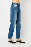 Judy Blue Full Size Queen Of Hearts Coin Pocket BF Jeans ONLINE EXCLUSIVE