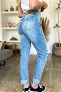 Judy Blue Distressed Straight Jeans with Patch Pockets ONLINE EXCLUSIVE