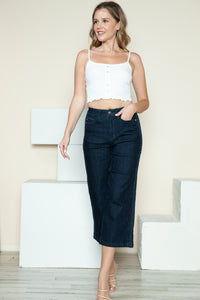 Judy Blue Full Size Side Seam Braid Detail Crop Wide Leg Jeans ONLINE EXCLUSIVE