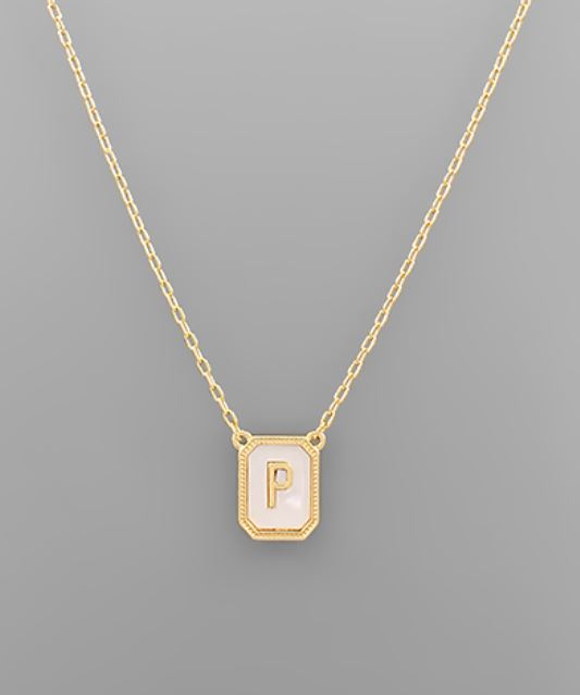 Mother of Pearl Gold Initial Necklace – Venerari Gems