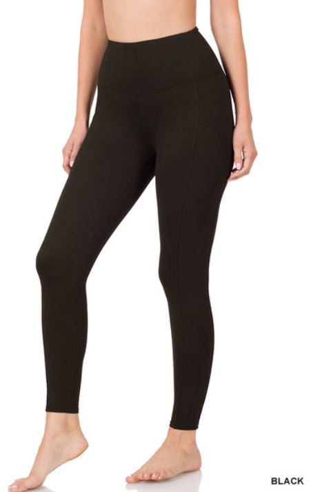 Women's Active Solid Black Buttery Soft Athletic Leggings.  (7306381)